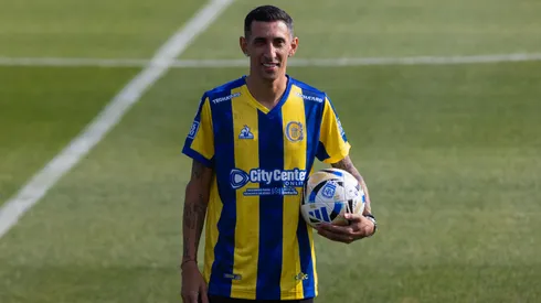 Ángel Di María, durante su presentación como nuevo jugador de Rosario Central. (Getty Images)