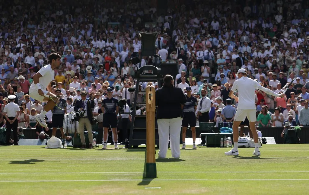 Alcaraz y Sinner en la previa del partido. (Foto: Getty).