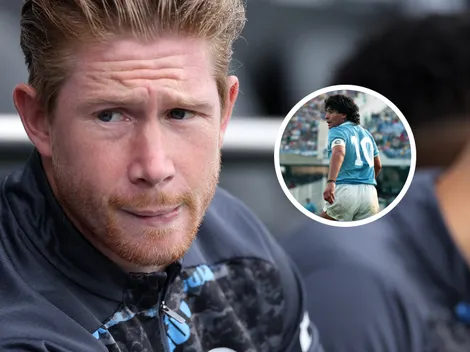 La reacción de Kevin de Bruyne cuando Napoli le dio la 10 que retiraron en honor a Maradona