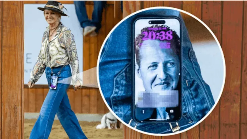 El fondo de pantalla del teléfono celular de Corinna Betsch, la esposa de Michael Schumacher. (Foto: Bild)