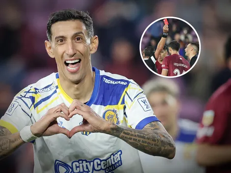 No se vio en TV: Di María y un papel clave en la expulsión de Izquierdoz en la caída de Lanús ante Rosario Central
