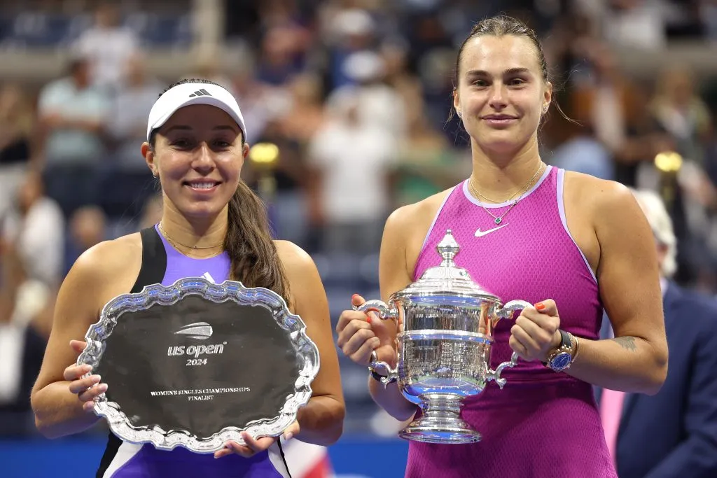 Pegula y Sabalenka en la premiación del US Open 2024. (Foto: Getty).