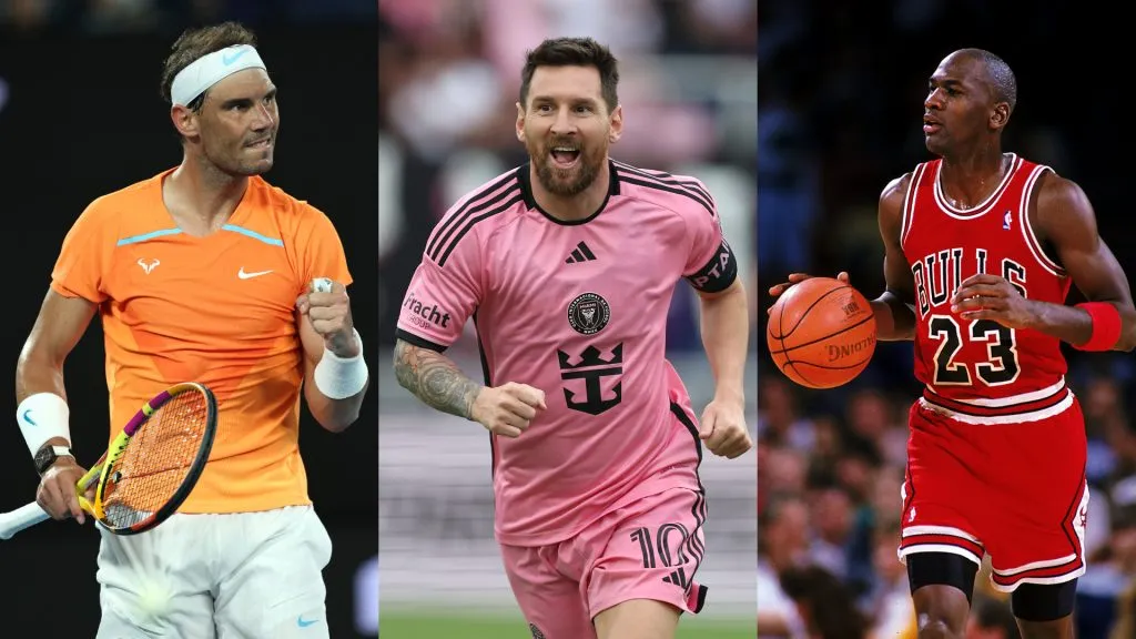 Rafael Nadal, Lionel Messi y Michael Jordan, tres deportista de elite. (Fotos: Getty Images)