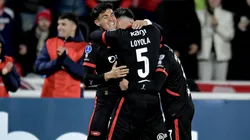 Los jugadores de Independiente, a puro festejo.