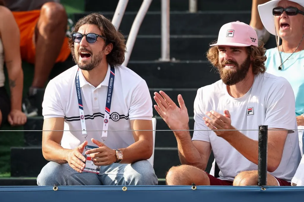 Andrea Preti alentó a Venus desde las tribunas del Washington Open.