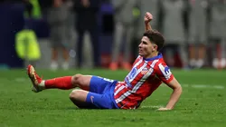 Julián Álvarez, delantero argentino de Atlético de Madrid durante el polémico penal.