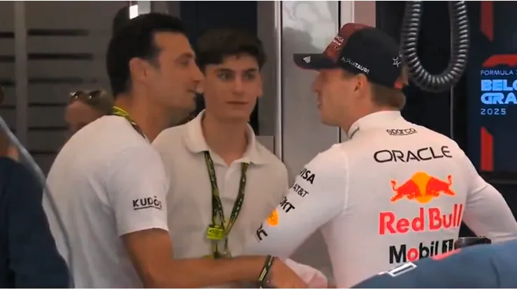 ¿Qué se dijeron? El inesperado encuentro entre Lionel Scaloni y Max Verstappen en la previa del GP de Bélgica