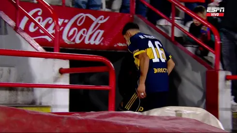 Miguel Merentiel camino hacia los vestuarios (Captura ESPN Premium)