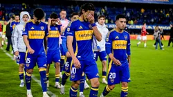 Los jugadores de Boca tras quedar eliminados del Torneo Apertura 2025 ante Independiente.