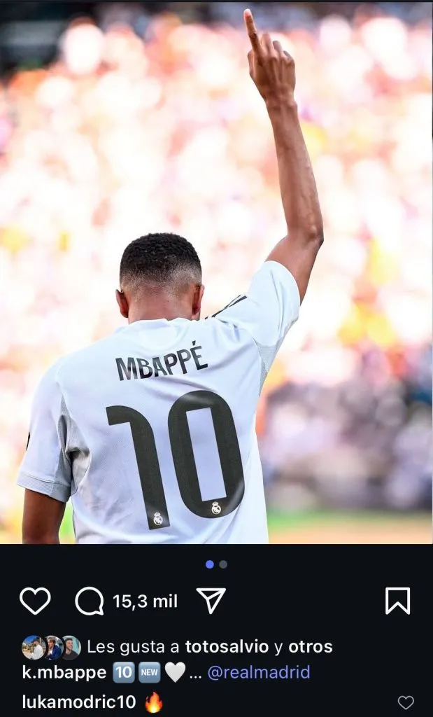 La publicación de Mbappé para anunciar su nuevo dorsal en Real Madrid.