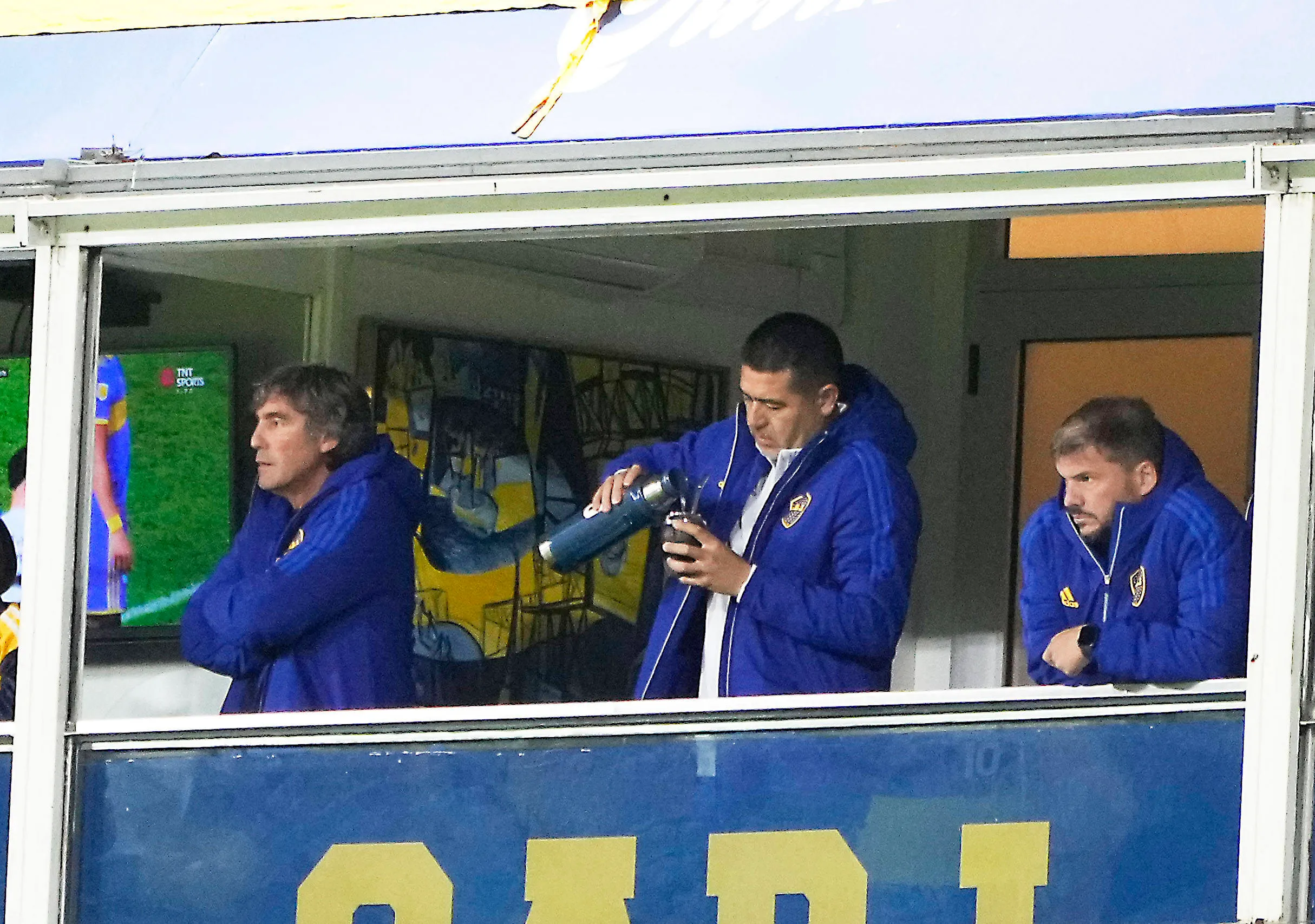 Sergio Martínez, Juan Román Riquelme y Mariano Herrón. (Javier Garcia Martino)