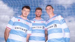 La nueva camiseta que lanzó Wrexham AFC en homenaje a la comunidad galesa en la Patagonia Argentina. (Foto: Wrexham AFC)