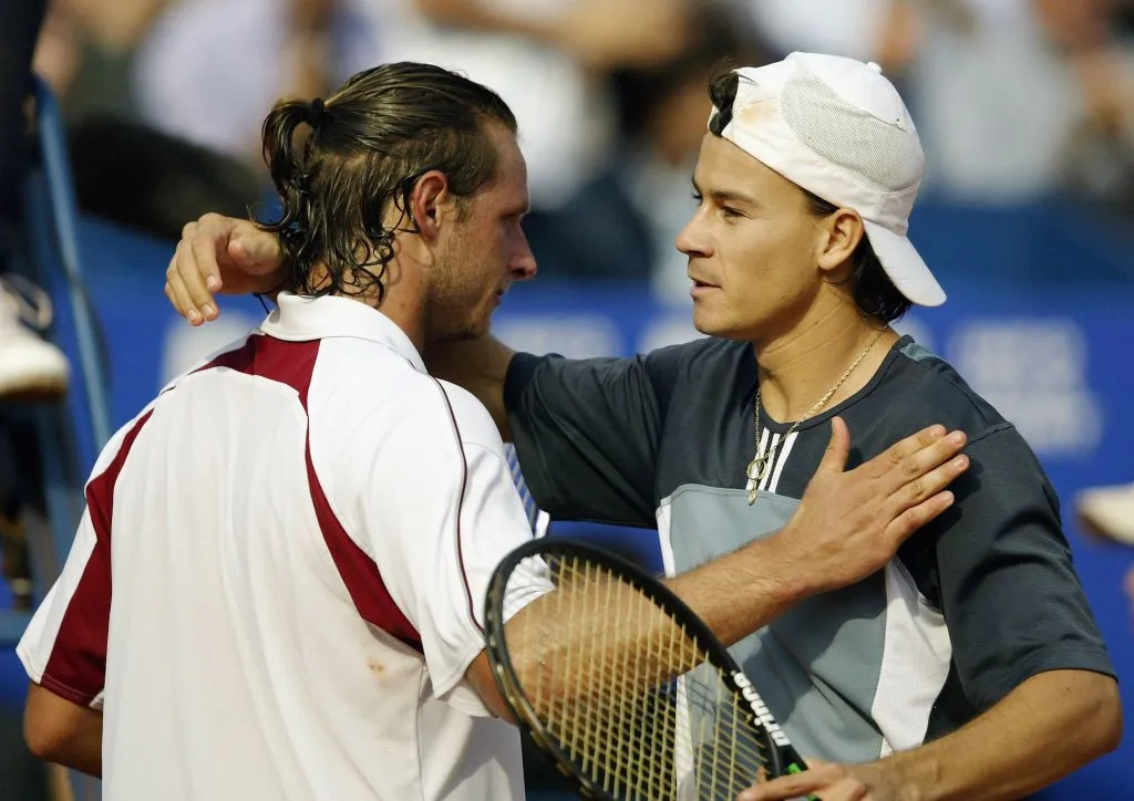 Nalbandian y Coria en Montecarlo 2004, aquel día ganó el Mago en sets corridos. (Foto: Getty).