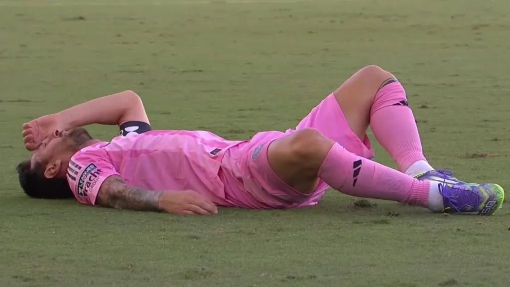 El momento exacto en el que Messi pidió el cambio en Inter Miami (Captura TV).