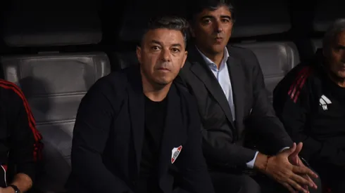 Marcelo Gallardo, director técnico de River Plate, durante el encuentro ante San Martín de Tucumán. (Foto: @Copa_Argentina)