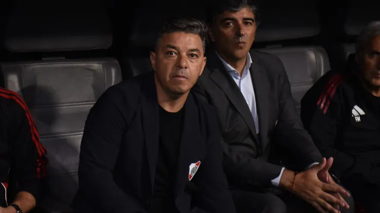 Marcelo Gallardo, director técnico de River Plate, durante el encuentro ante San Martín de Tucumán. (Foto: @Copa_Argentina)