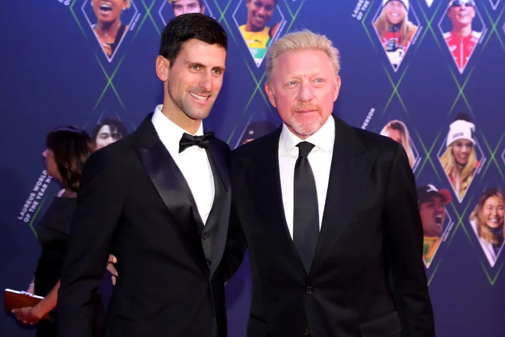 Novak Djokovic junto a Boris Becker. (Getty Images)