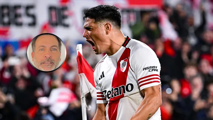 Maxi Salas celebrando un gol en River.