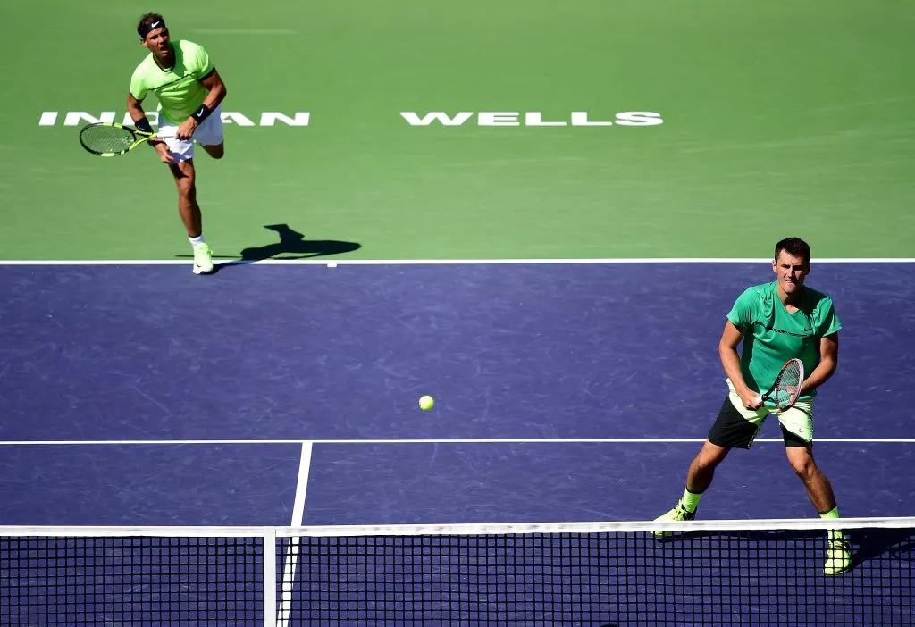 Nadal y Tomic en Indian Wells 2017. (Foto: Getty).