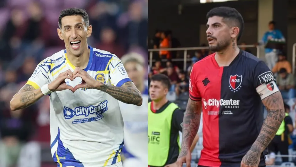 Ángel Di María y Éver Banega, futbolistas de Rosario Central y Newell’s, que se enfrentarán en el clásico.