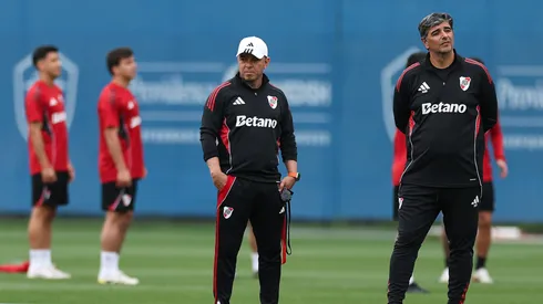 Marcelo Gallardo durante una práctica de River Plate.