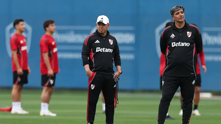 Marcelo Gallardo durante una práctica de River Plate.