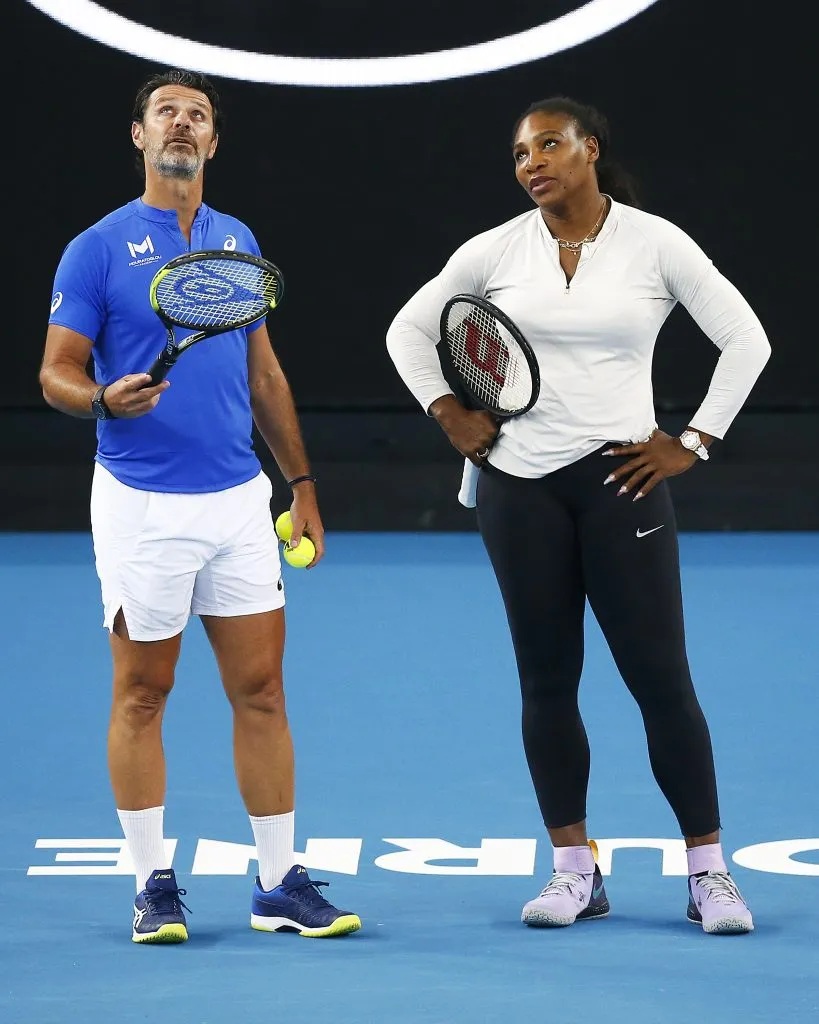 Mouratoglou y Serena Williams en el Abierto de Australia 2020. (Foto: Getty).