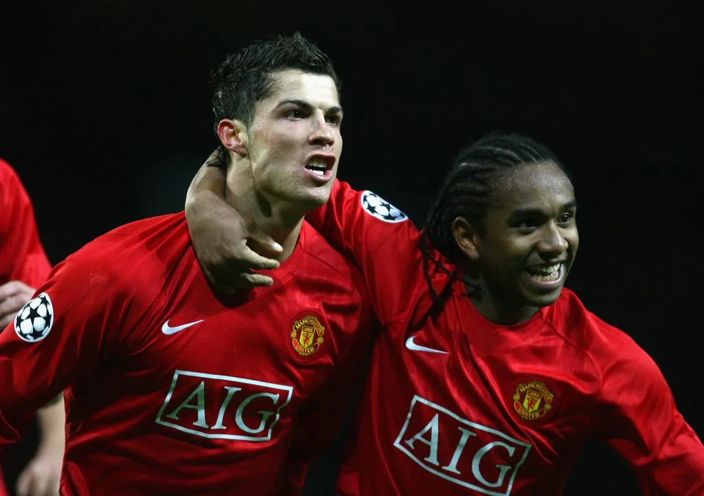 Cristiano Ronaldo junto con Anderson en Manchester United (Getty)