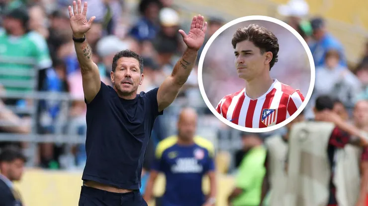 Diego Simeone probó un once en el amistoso contra Rayo Vallecano sin Julián Alvarez.