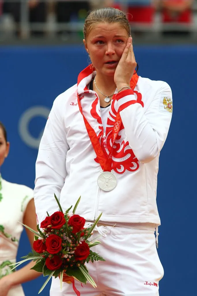 El podio del tenis femenino en Beijing 2008 fue toso ruso: Dinara Safina fue medalla de plata. (Foto: Getty).