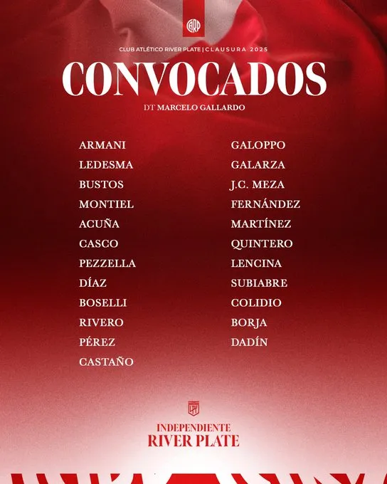 Los convocados de Gallardo.