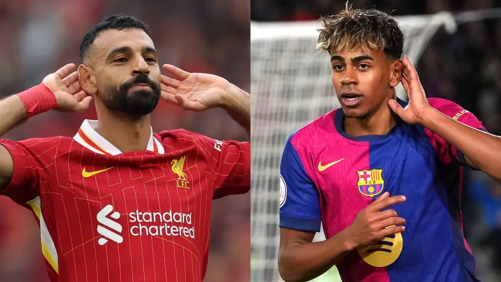 Mohamed Salah y Lamine Yamal, máximas estrellas de Liverpool y Barcelona. (Getty Images)