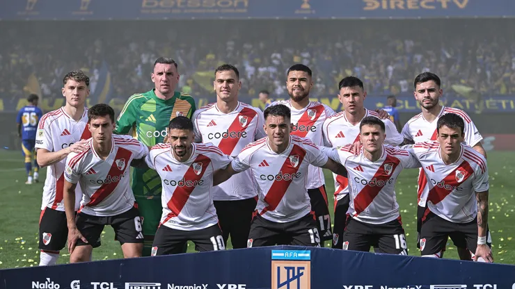 El equipo titular de River durante el último Superclásico ante Boca en La Bombonera.