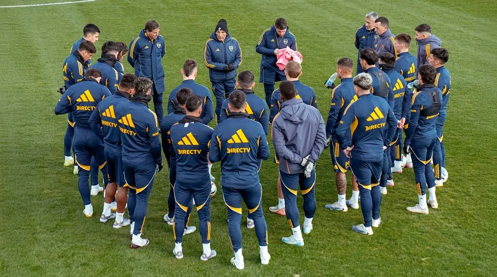 Los jugadores de Boca durante un entrenamiento.