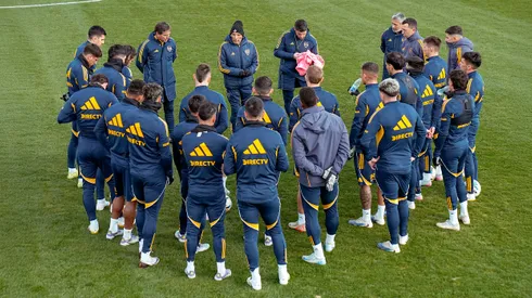 Los jugadores de Boca durante un entrenamiento.