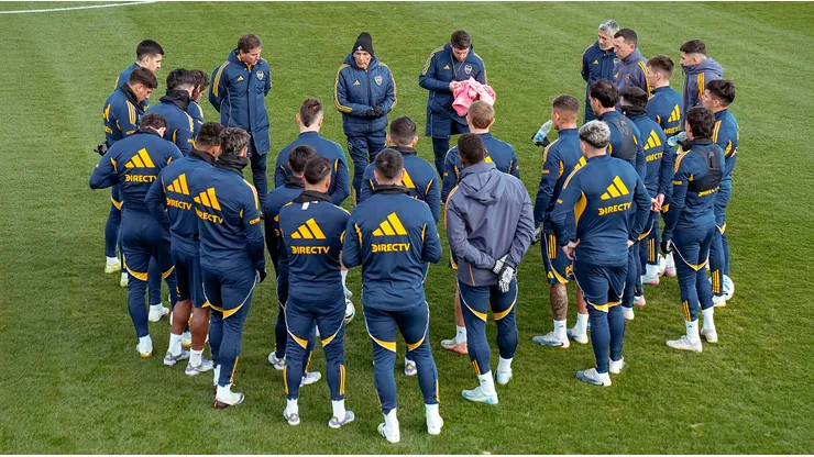 Los jugadores de Boca durante un entrenamiento.