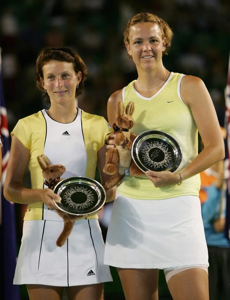 Morariu y Davenport tras caer en la final del Abierto de Australia de 2005. (Foto: Getty).