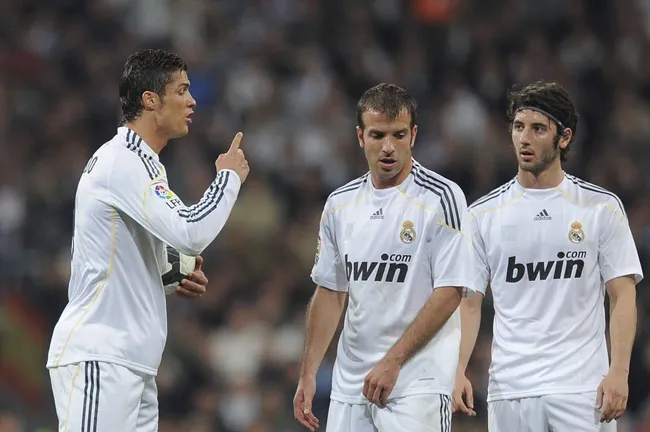 Granero, junto con Cristiano Ronaldo y Rafael van der Vaart en Real Madrid (Getty)