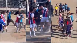 Los jugadores de Marquesado y Peñarol terminaron a las piñas
