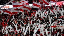 Los hinchas de River Plate en la tribuna del Estadio Monumental.
