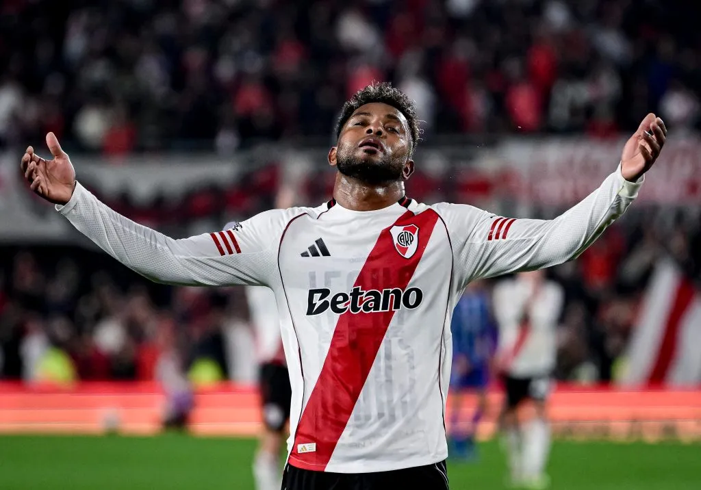 Miguel Borja, delantero de River. (Marcelo Endelli/Getty Images)