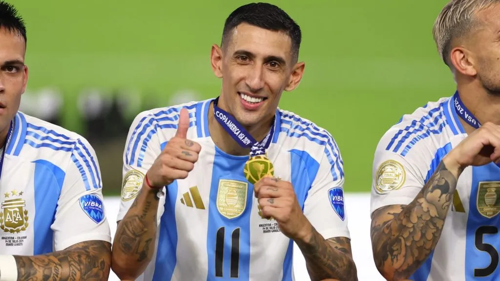 Ángel Di María celebra la Copa América 2024. (Getty Images)