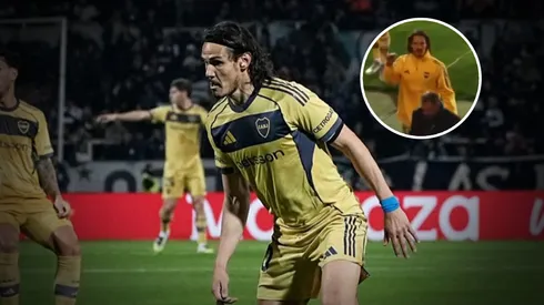 No se vio en TV: los picantes gestos de Edinson Cavani a un hincha tras el triunfo de Boca ante Independiente Rivadavia