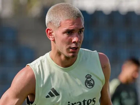 Mastantuono le regaló su camiseta de River a Valverde y su hijo se emocionó