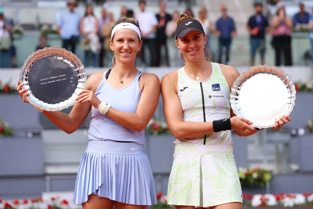 Azarenka y Hadad Maia fueron cmapeonas en dobles en el WTA 1000 de Madrid 2023. (Foto: Getty).