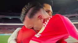 La emoción de Franco Armani.