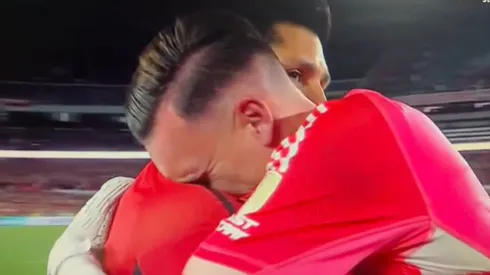 La emoción de Franco Armani.