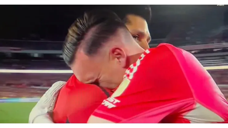 La emoción de Franco Armani.