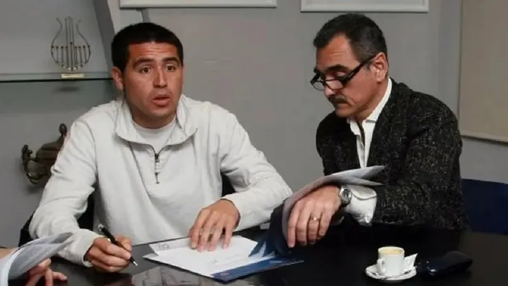 Juan Román Riquelme y Daniel Bolotnicoff, el histórico representante del presidente de Boca.
