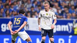Franco Mastantuono, durante su primera titularidad con Real Madrid ante Real Oviedo por LaLiga.